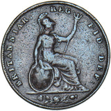 1859 Farthing - Victoria British Copper Coin