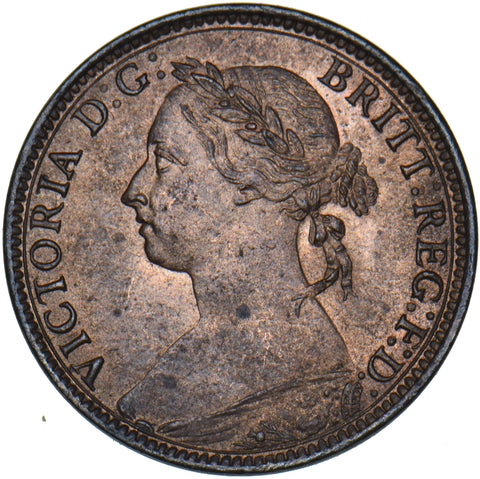 1891 Farthing - Victoria British Bronze Coin - Superb