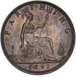 1891 Farthing - Victoria British Bronze Coin - Superb