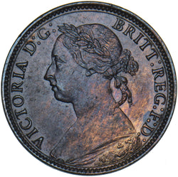 1891 Farthing - Victoria British Bronze Coin - Very Nice