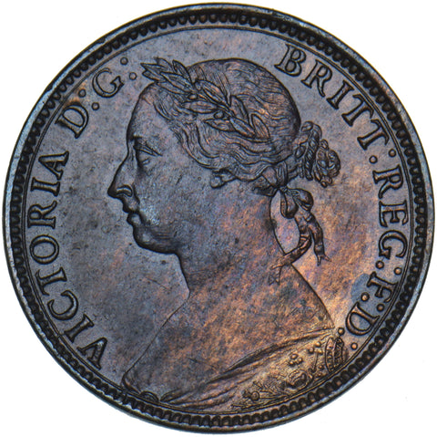 1891 Farthing - Victoria British Bronze Coin - Very Nice