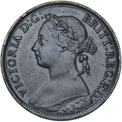 1895 Farthing (Bun Head) - Victoria British Bronze Coin - Nice