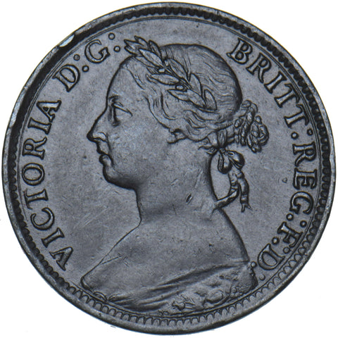 1895 Farthing (Bun Head) - Victoria British Bronze Coin - Nice