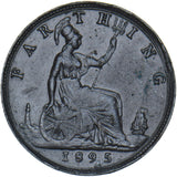 1895 Farthing (Bun Head) - Victoria British Bronze Coin - Nice