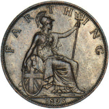 1895 Farthing - Victoria British Bronze Coin - Very Nice