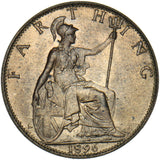 1896 Farthing - Victoria British Bronze Coin - Superb