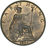 1896 Farthing - Victoria British Bronze Coin - Superb