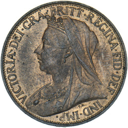 1896 Farthing - Victoria British Bronze Coin - Superb