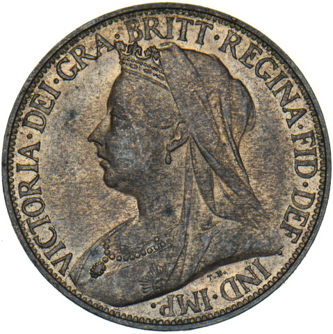 1896 Farthing - Victoria British Bronze Coin - Very Nice