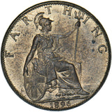 1896 Farthing - Victoria British Bronze Coin - Very Nice