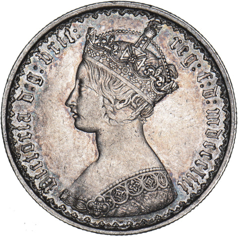 1853 Gothic Florin - Victoria British Silver Coin - Very Nice