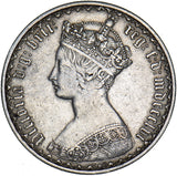 1856 Gothic Florin - Victoria British Silver Coin - Nice