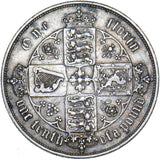 1856 Gothic Florin - Victoria British Silver Coin - Nice