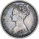1871 Gothic Florin - Victoria British Silver Coin - Nice