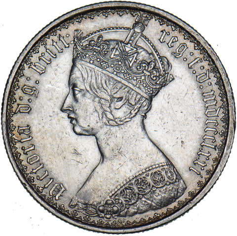 1871 Gothic Florin - Victoria British Silver Coin - Very Nice