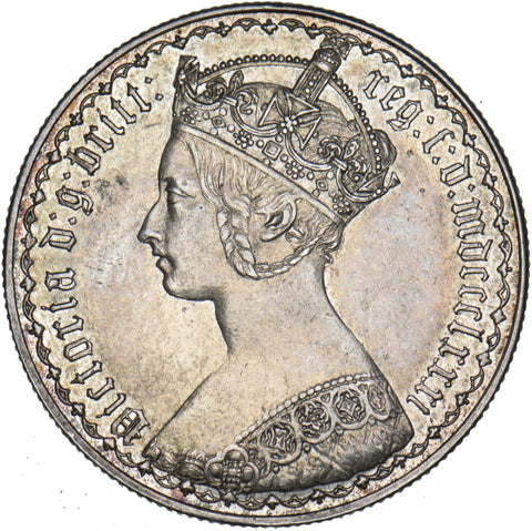 1881 Gothic Florin - Victoria British Silver Coin - Very Nice