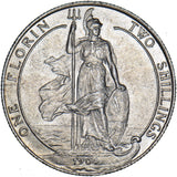 1904 Florin - Edward VII British Silver Coin - Very Nice