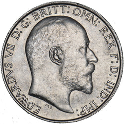 1908 Florin - Edward VII British Silver Coin - Superb