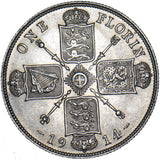 1914 Florin - George V British Silver Coin - Superb