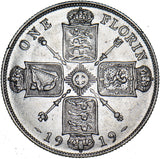 1919 Florin - George V British Silver Coin - Nice