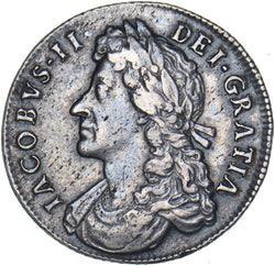 1685 Shilling - James II British Silver Coin - Very Nice