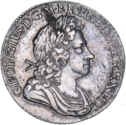 1723 SSC Shilling - George I British Silver Coin - Very Nice