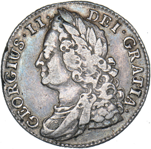 1743 Shilling - George II British Silver Coin - Nice