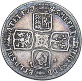 1745 Lima Shilling - George II British Silver Coin