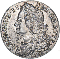 1745 Lima Shilling - George II British Silver Coin - Very Nice