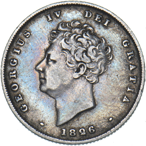 1826 Shilling - George IV British Silver Coin - Nice