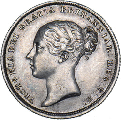 1839 Shilling (1st Bust) - Victoria British Silver Coin - Very Nice