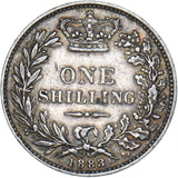 1883 Shilling - Victoria British Silver Coin - Nice