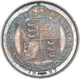 1887 Shilling - Victoria British Silver Coin - Very Nice