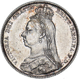 1889 Shilling - Victoria British Silver Coin - Very Nice