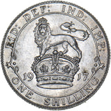 1917 Shilling - George V British Silver Coin - Very Nice