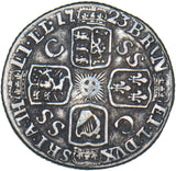 1723 SSC Sixpence - George I British Silver Coin - Nice