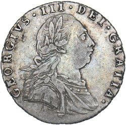 1787 Sixpence - George III British Silver Coin - Nice