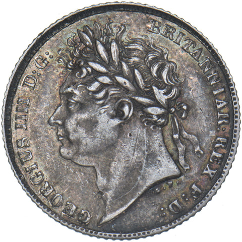 1826 Sixpence (Rare Laureate Head) - George IV British Silver Coin - Nice