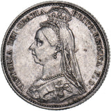 1887 Sixpence - Victoria British Silver Coin - Very Nice