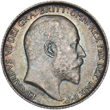 1902 Sixpence - Edward VII British Silver Coin - Superb