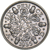 1935 Sixpence - George V British Silver Coin - Very Nice