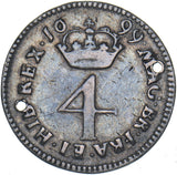 1699 Maundy Fourpence (Holed) - William III British Silver Coin