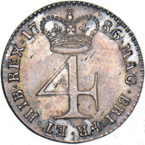 1786 Maundy Fourpence - George III British Silver Coin - Very Nice