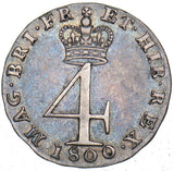 1800 Maundy Fourpence - George III British Silver Coin - Nice