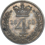 1862 Maundy Fourpence - Victoria British Silver Coin - Very Nice
