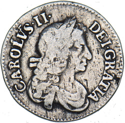 1680 Threepence - Charles II British Silver Coin