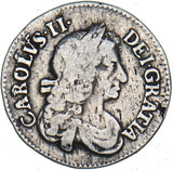 1680 Threepence - Charles II British Silver Coin