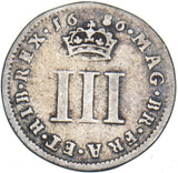 1686 Threepence - James II British Silver Coin
