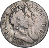 1689 Threepence - William & Mary British Silver Coin