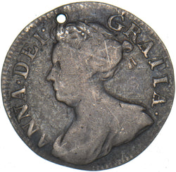 1709 Threepence (Holed) - Anne British Silver Coin